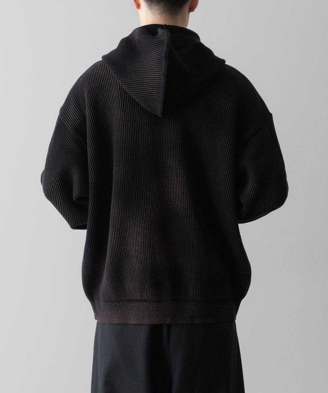 ssstein(シュタイン)のDISCOLORATION RIB KNIT ZIP HOODIE - BLACKの公式通販サイトsession福岡セレクトショップ