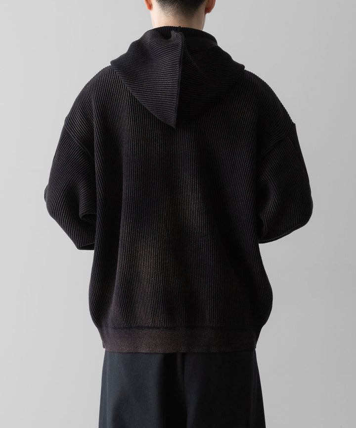 ssstein(シュタイン)のDISCOLORATION RIB KNIT ZIP HOODIE - BLACKの公式通販サイトsession福岡セレクトショップ