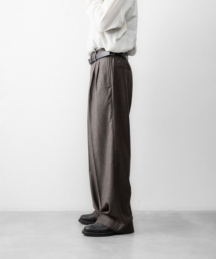 ssstein(シュタイン)のEXTRA FINE WOOL EASY LONG WIDE TROUSERS - CHARCOAL BROWNの公式通販サイトsession福岡セレクトショップ