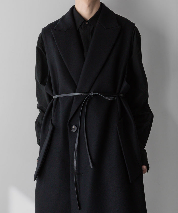 【stein】シュタイン 24ss NO SLEEVE LONG COAT - BLACK (MELTON) sessionセッション福岡セレクトショップ 公式通販サイト