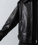 画像をギャラリービューアに読み込む, 【ANTHEM A】LAMB LEATHER MILITARY BLOUSON - BLACK

