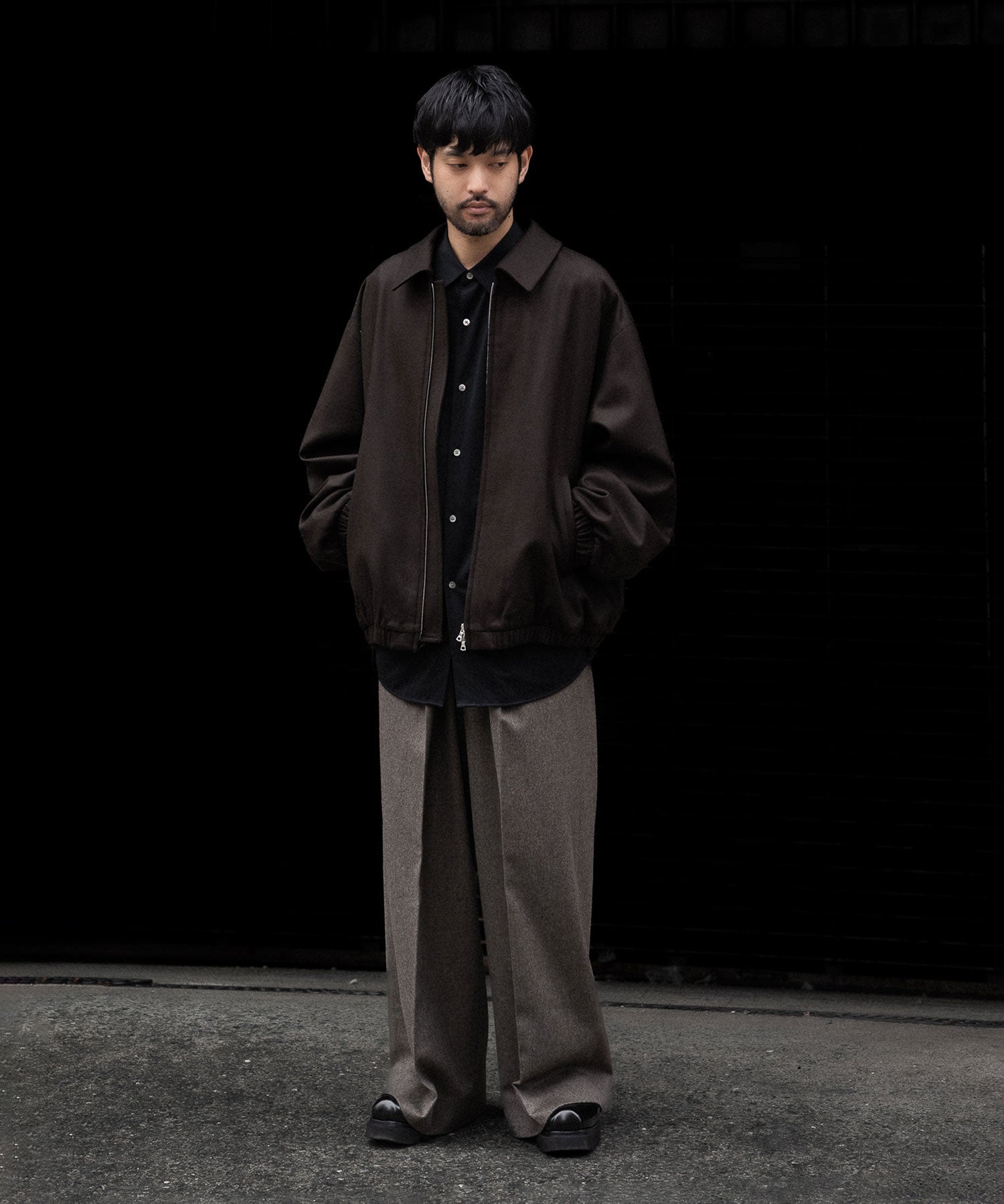 ssstein(シュタイン)のMELTON OVERSIZED ZIP JACKET - GREY BROWNの公式通販サイトsession福岡セレクトショップ