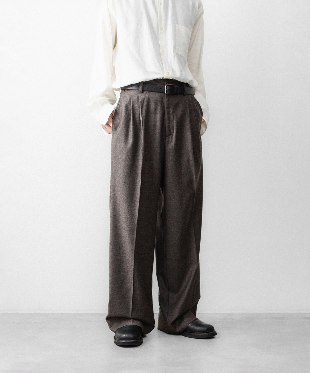 ssstein(シュタイン)のEXTRA FINE WOOL EASY LONG WIDE TROUSERS - CHARCOAL BROWNの公式通販サイトsession福岡セレクトショップ
