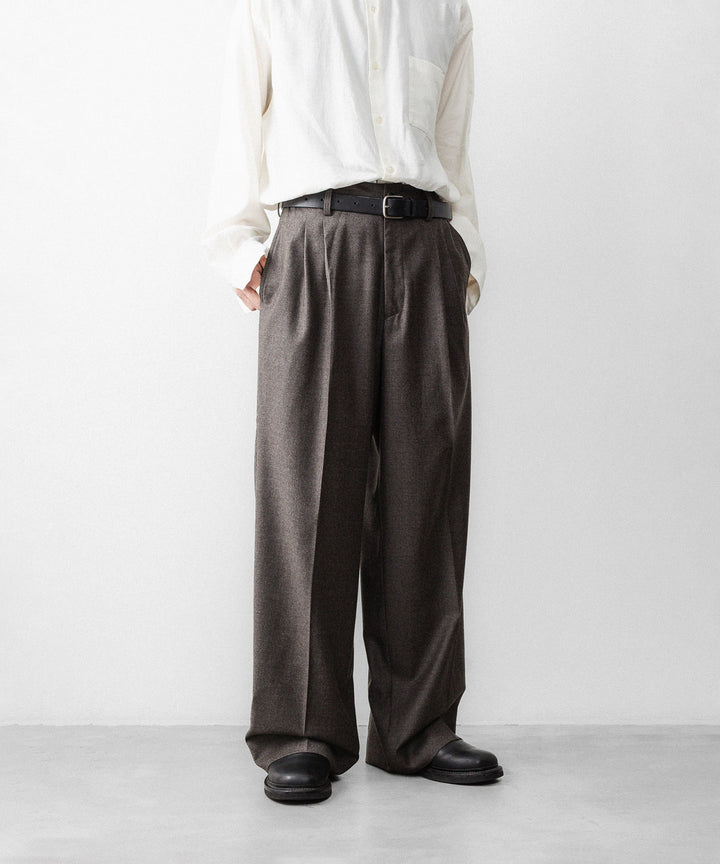 ssstein(シュタイン)のEXTRA FINE WOOL EASY LONG WIDE TROUSERS - CHARCOAL BROWNの公式通販サイトsession福岡セレクトショップ
