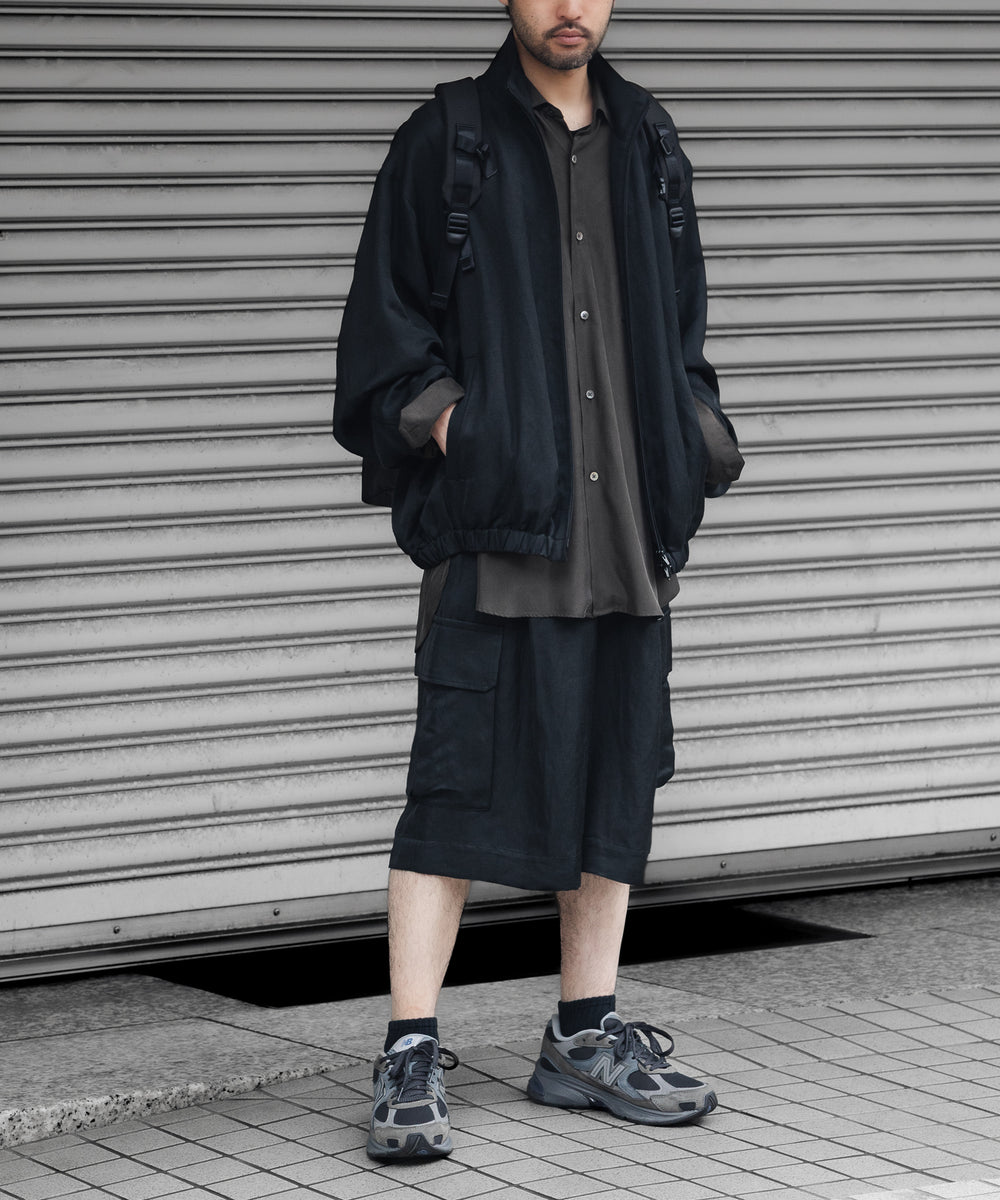 ssstein(シュタイン)のVIS/LI BRIGHT TWILL SHIRRED LIGHT ZIP JACKET - DARK CHARCOALの公式通販サイトsession福岡セレクトショップ