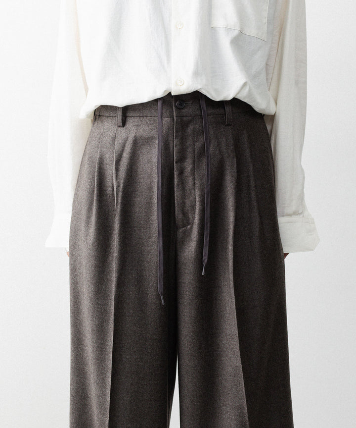 ssstein(シュタイン)のEXTRA FINE WOOL EASY LONG WIDE TROUSERS - CHARCOAL BROWNの公式通販サイトsession福岡セレクトショップ