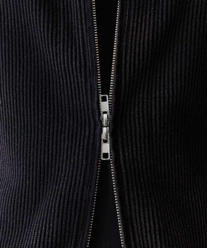 ssstein(シュタイン)のDISCOLORATION RIB KNIT ZIP HOODIE - BLACKの公式通販サイトsession福岡セレクトショップ