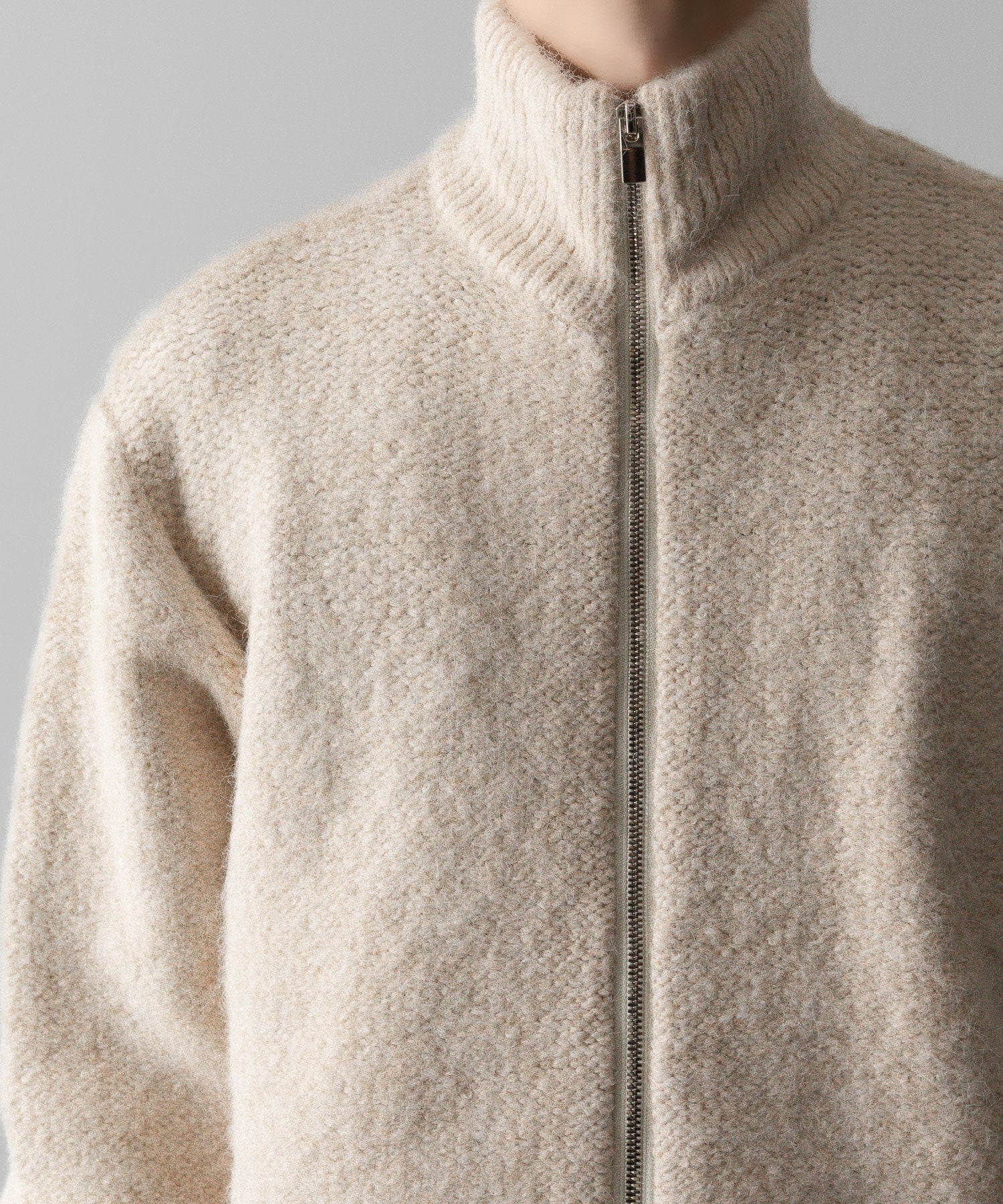 VEIN ヴェインのSHAGGY KNIT DRIVERS JACKET - OFF WHITEの公式通販サイトsession福岡セレクトショップ