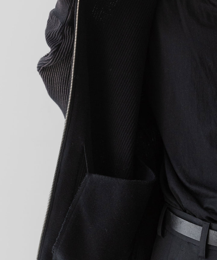 ssstein(シュタイン)のDISCOLORATION RIB KNIT ZIP HOODIE - BLACKの公式通販サイトsession福岡セレクトショップ