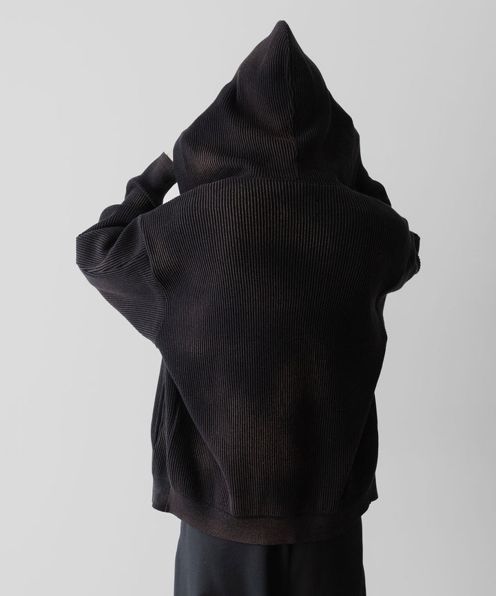 ssstein(シュタイン)のDISCOLORATION RIB KNIT ZIP HOODIE - BLACKの公式通販サイトsession福岡セレクトショップ