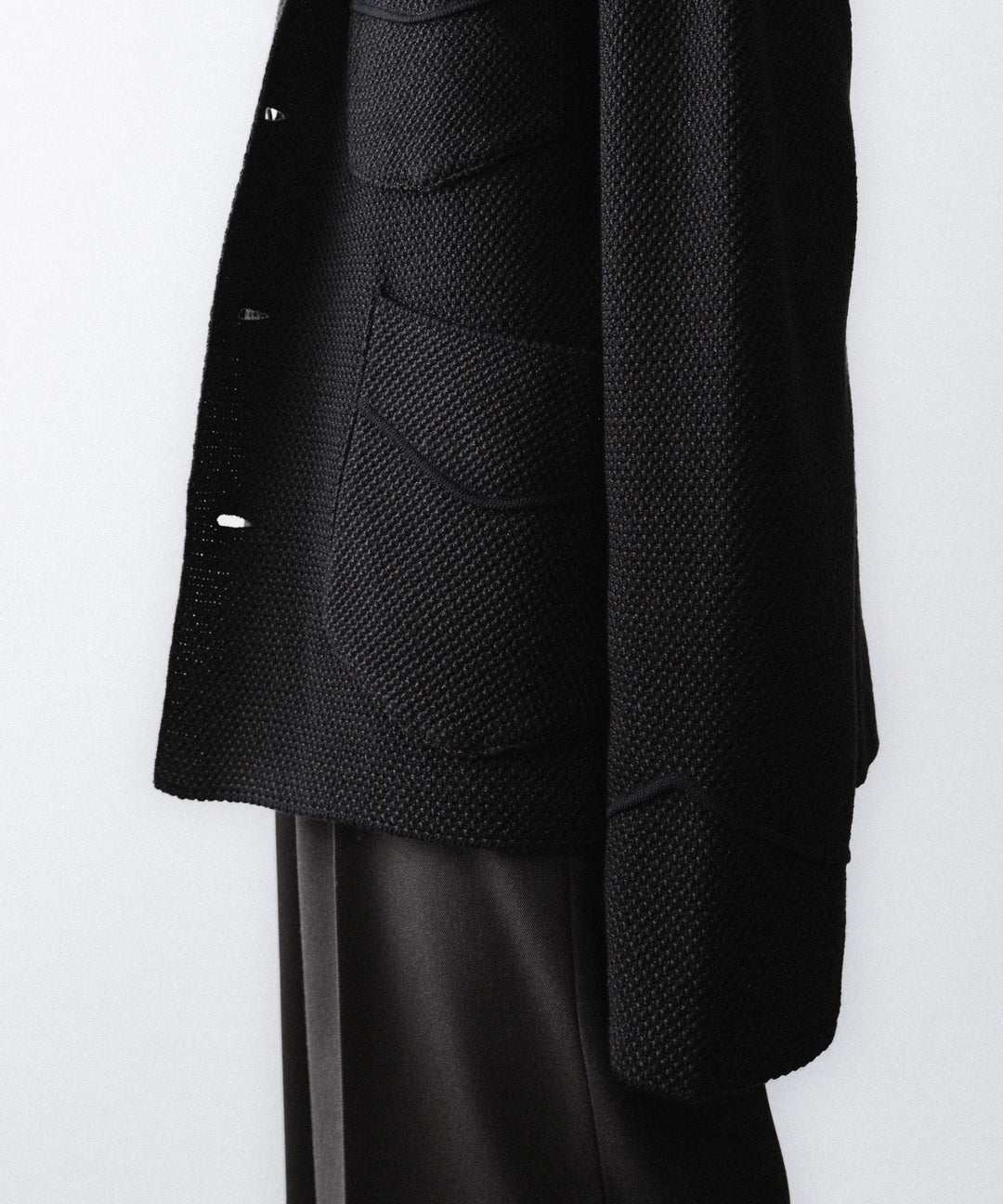 【ANTHEM A】SPARKLE MOSS STITCH KNIT JACKET - CHARCOAL