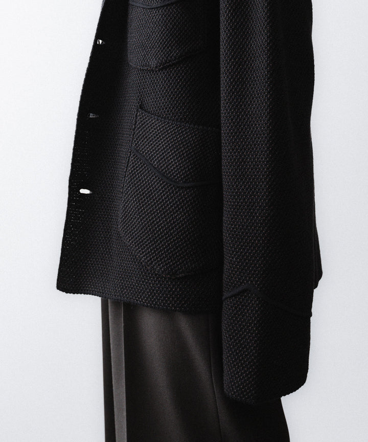 【ANTHEM A】SPARKLE MOSS STITCH KNIT JACKET - CHARCOAL
