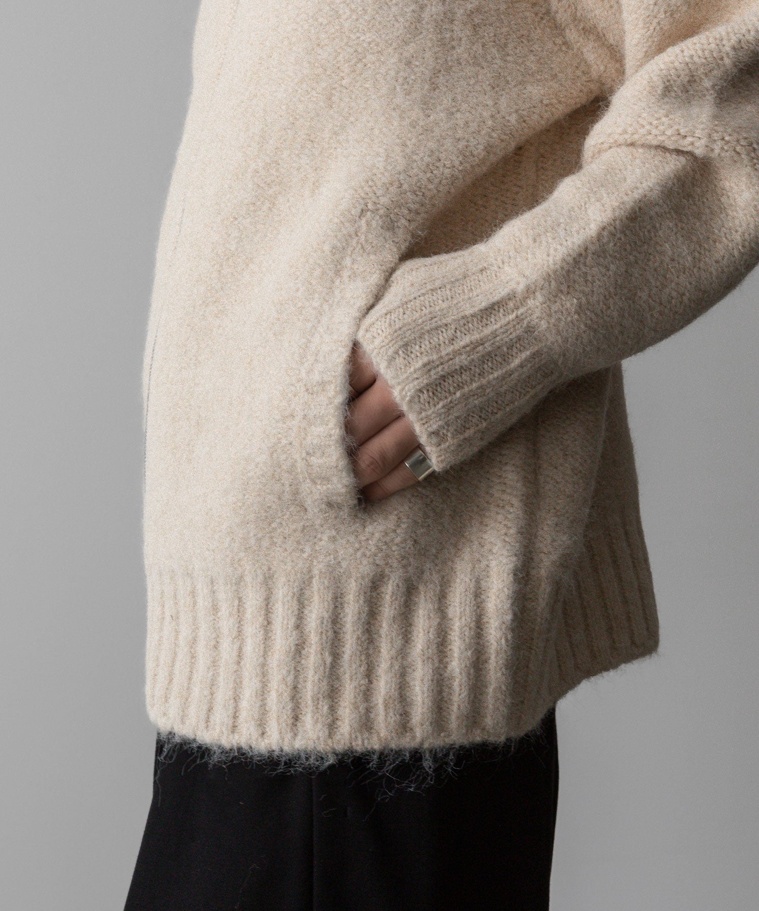 VEIN ヴェインのSHAGGY KNIT DRIVERS JACKET - OFF WHITEの公式通販サイトsession福岡セレクトショップ