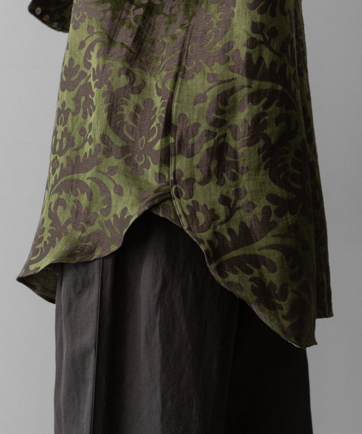 INTÉRIM(インテリム)のHYPER BIG LINEN SILK JACQUARD POCKETLESS DRESS WESTERN SHIRT - CHIVE JQ公式通販サイトsession福岡セレクトショップ