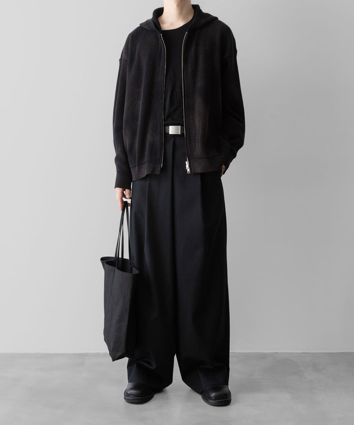 ssstein(シュタイン)のDISCOLORATION RIB KNIT ZIP HOODIE - BLACKの公式通販サイトsession福岡セレクトショップ
