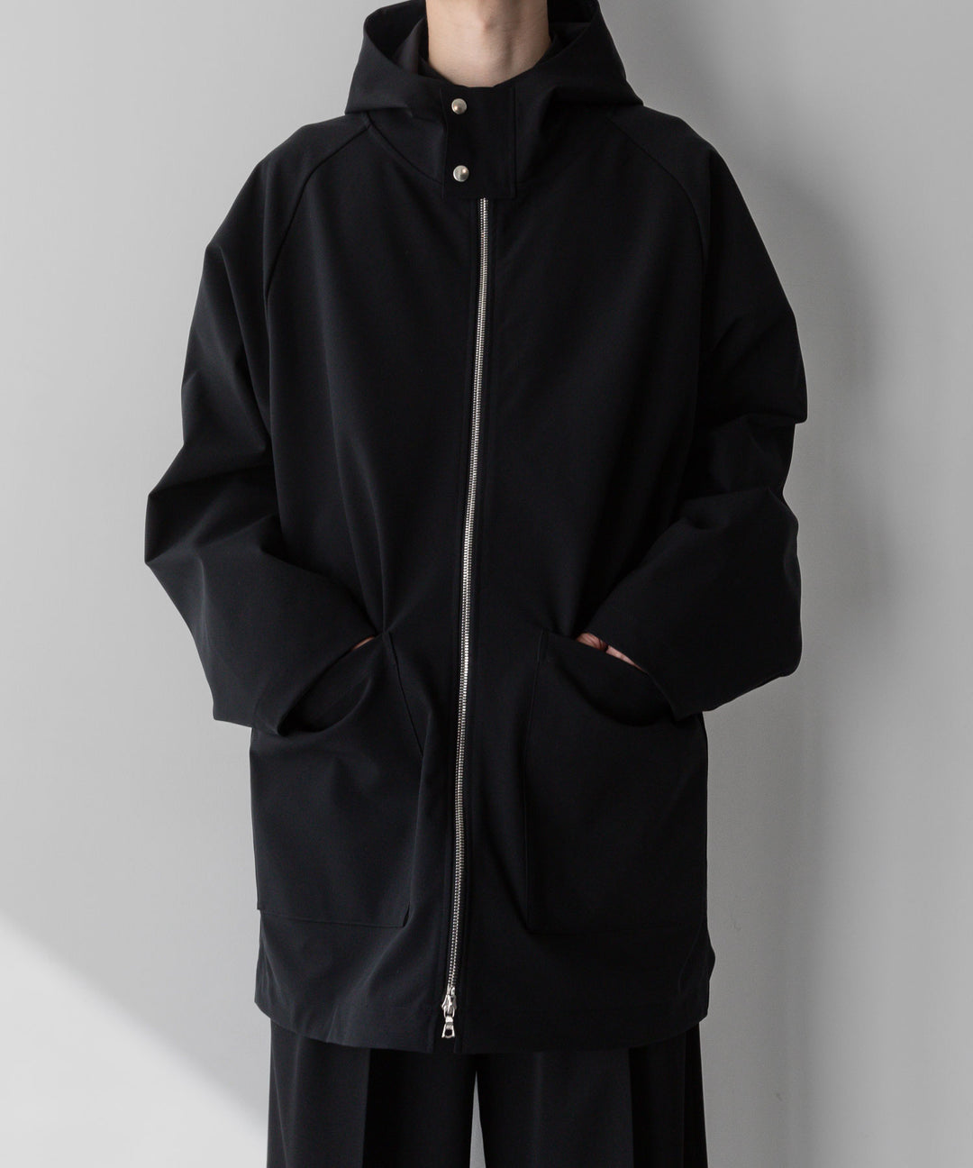 【stein】シュタイン24ss REVERSIBLE HOODED COAT - BLACK sessionセッション福岡セレクトショップ 公式通販サイト 