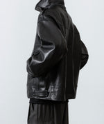 画像をギャラリービューアに読み込む, 【ANTHEM A】LAMB LEATHER MILITARY BLOUSON - BLACK
