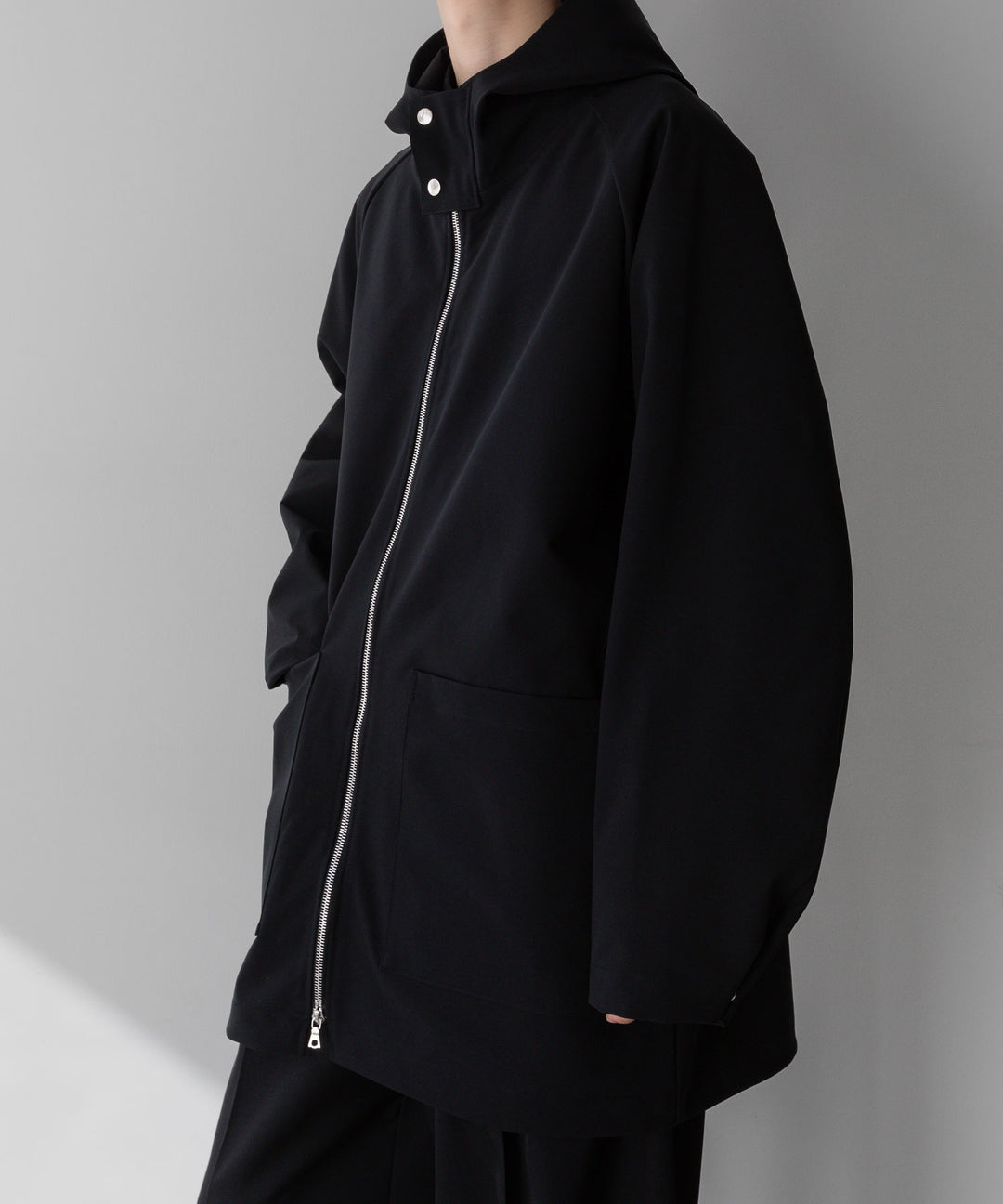 【stein】シュタイン24ss REVERSIBLE HOODED COAT - BLACK sessionセッション福岡セレクトショップ 公式通販サイト 