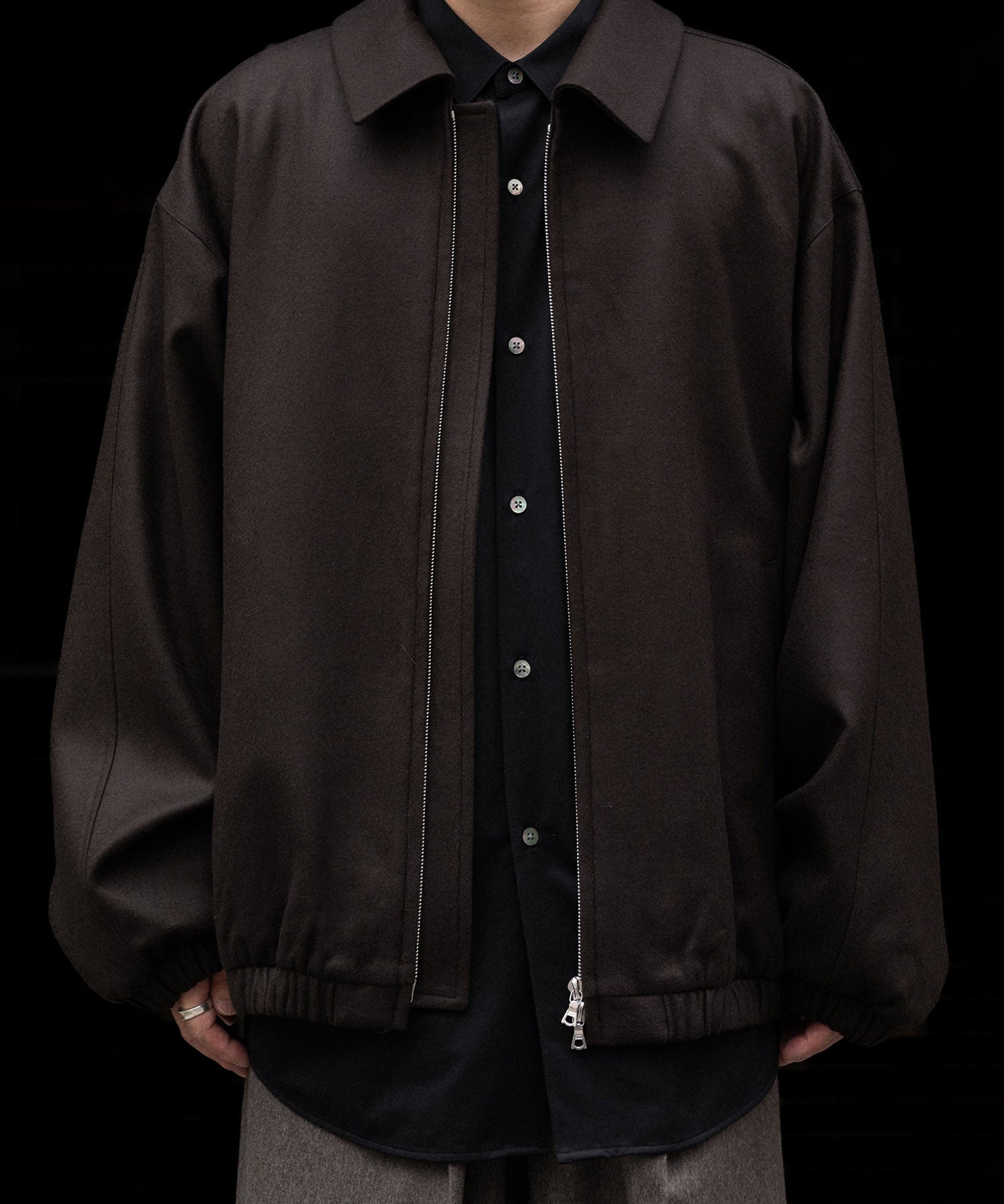 ssstein(シュタイン)のMELTON OVERSIZED ZIP JACKET - GREY BROWNの公式通販サイトsession福岡セレクトショップ