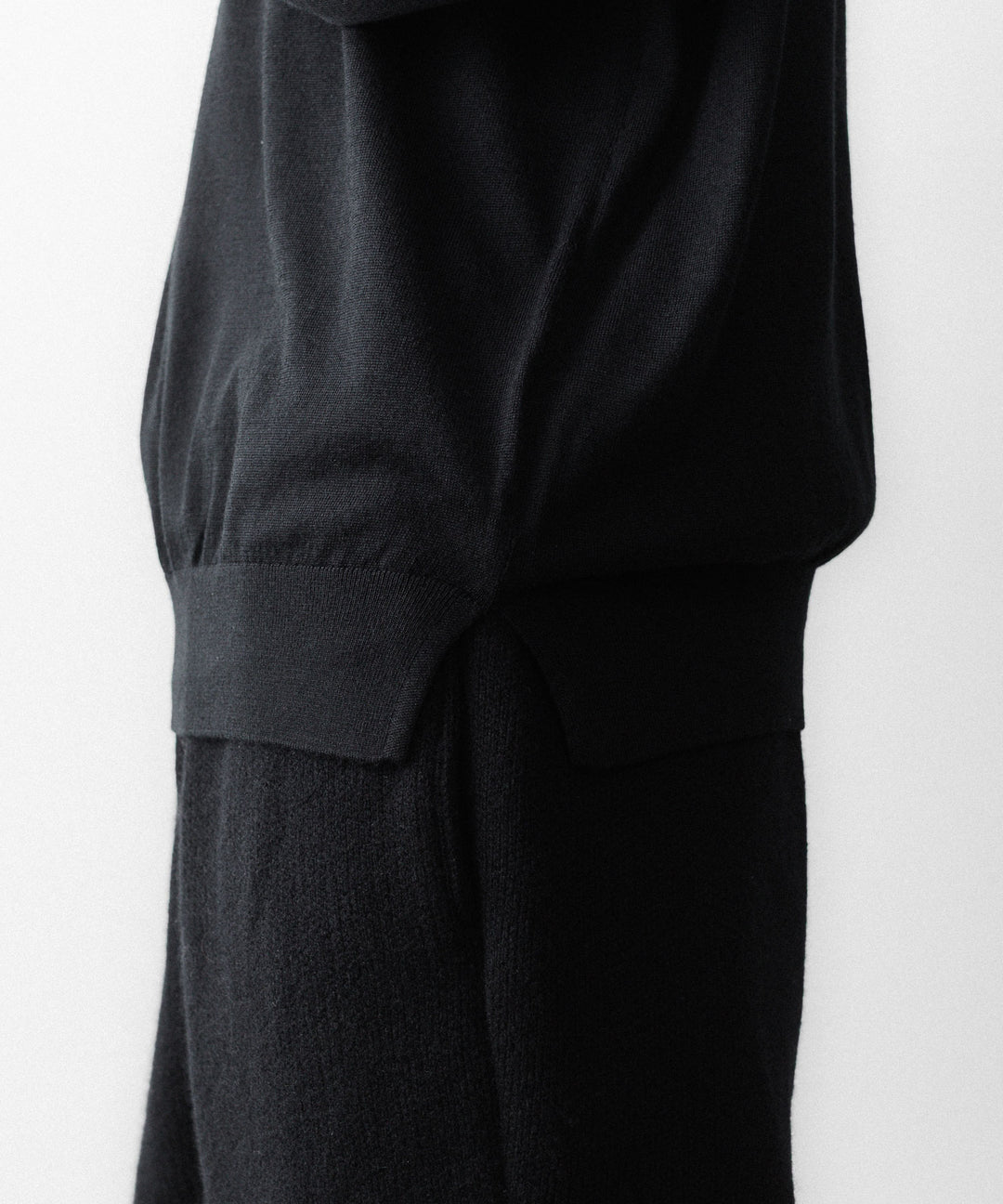 MAYKAM メイカムのSTRUCTURE EYELET L/S POLOのBLACK 公式通販サイトsession福岡セレクトショップ