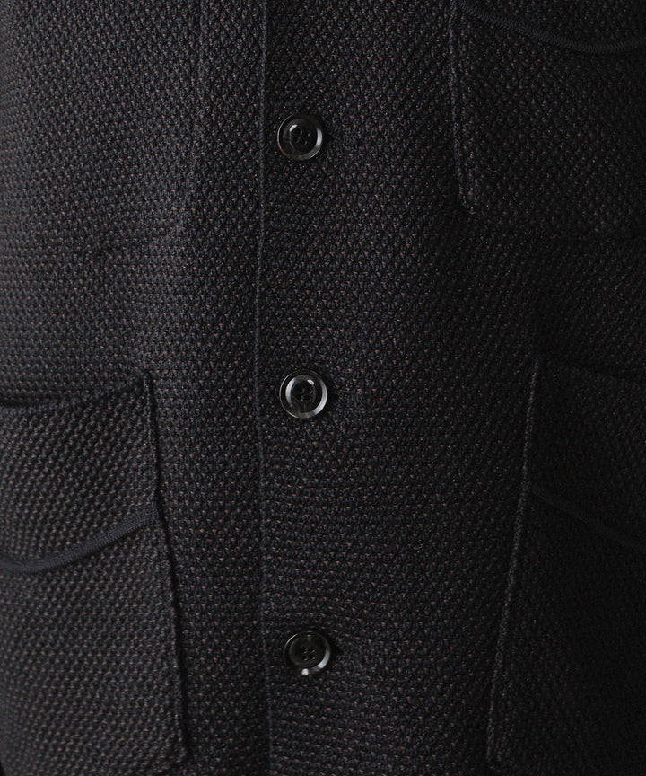 【ANTHEM A】SPARKLE MOSS STITCH KNIT JACKET - CHARCOAL