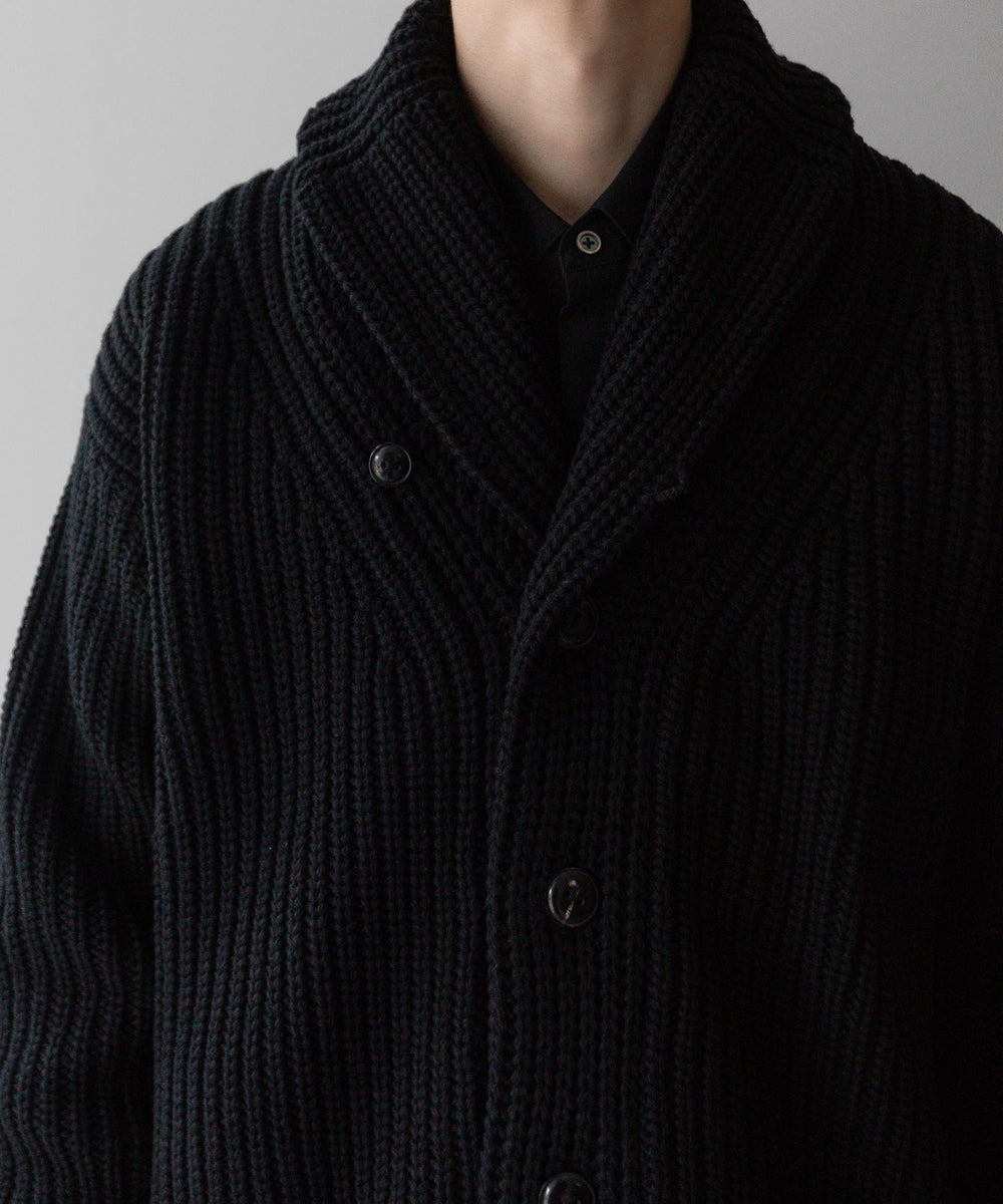 【INTÉRIM】インテリムのHYPER BIG 30s 3GG HEAVY SHAWL COLLAR CARDIGAN - BLACK 公式通販サイトsession福岡セレクトショップ
