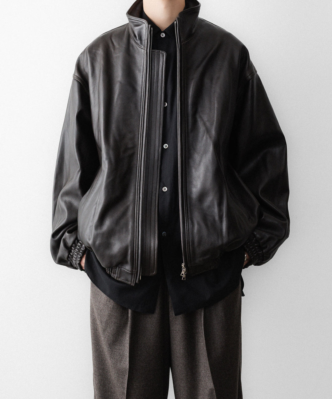 ssstein(シュタイン)のSHEEP LEATHER STAND COLLAR JACKET - VINTAGE BLACKの公式通販サイトsession福岡セレクトショップ