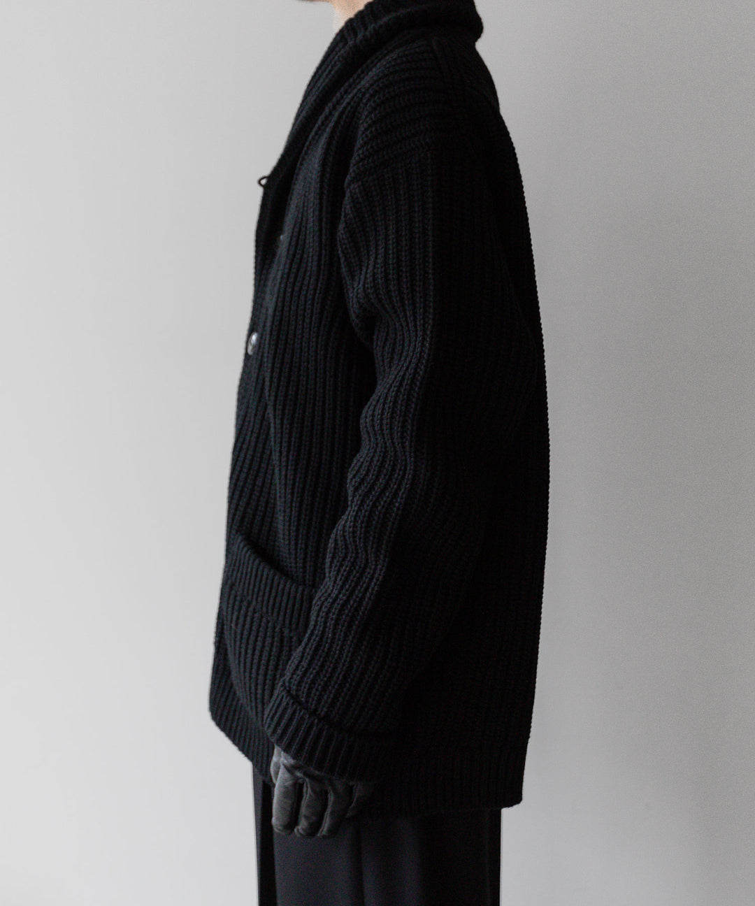 【INTÉRIM】インテリムのHYPER BIG 30s 3GG HEAVY SHAWL COLLAR CARDIGAN - BLACK 公式通販サイトsession福岡セレクトショップ