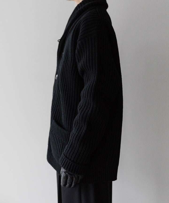 【INTÉRIM】インテリムのHYPER BIG 30s 3GG HEAVY SHAWL COLLAR CARDIGAN - BLACK 公式通販サイトsession福岡セレクトショップ