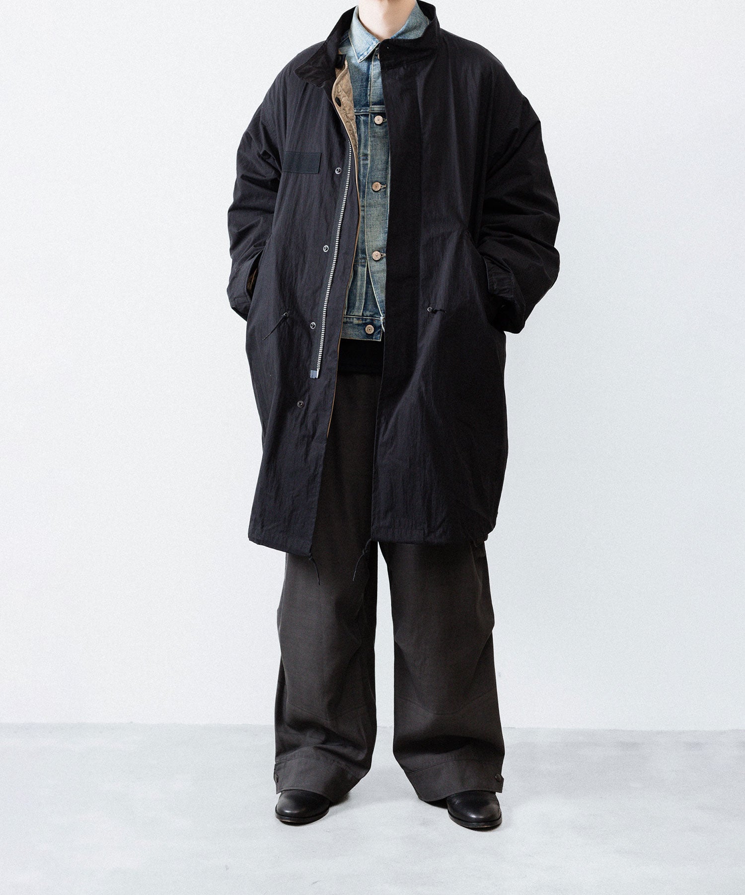 ANTHEM A アンセムエー NYLON COTTON MILITARY OVER COATのBLACK公式通販サイトsession福岡セレクトショップ