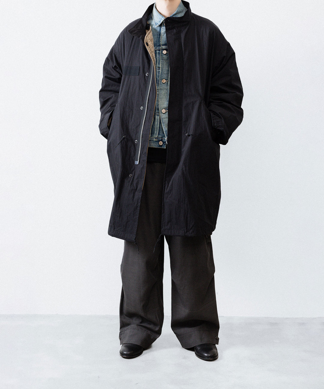 ANTHEM A アンセムエー NYLON COTTON MILITARY OVER COATのBLACK公式通販サイトsession福岡セレクトショップ