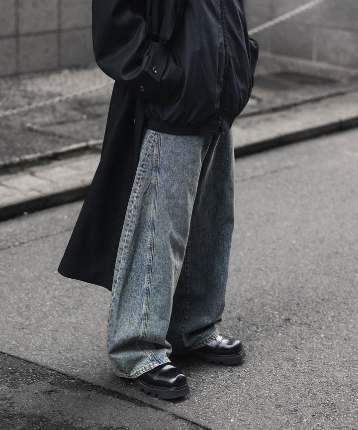 【ssstein × UMBRO】DEFORMATION WIDE DENIM JEANS - INDIGO