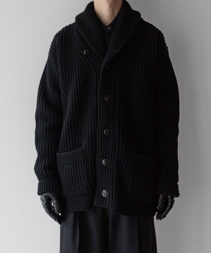 【INTÉRIM】インテリムのHYPER BIG 30s 3GG HEAVY SHAWL COLLAR CARDIGAN - BLACK 公式通販サイトsession福岡セレクトショップ