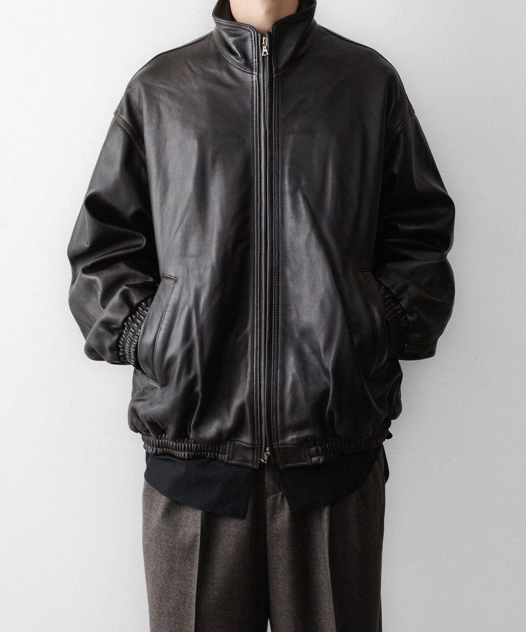 ssstein(シュタイン)のSHEEP LEATHER STAND COLLAR JACKET - VINTAGE BLACKの公式通販サイトsession福岡セレクトショップ