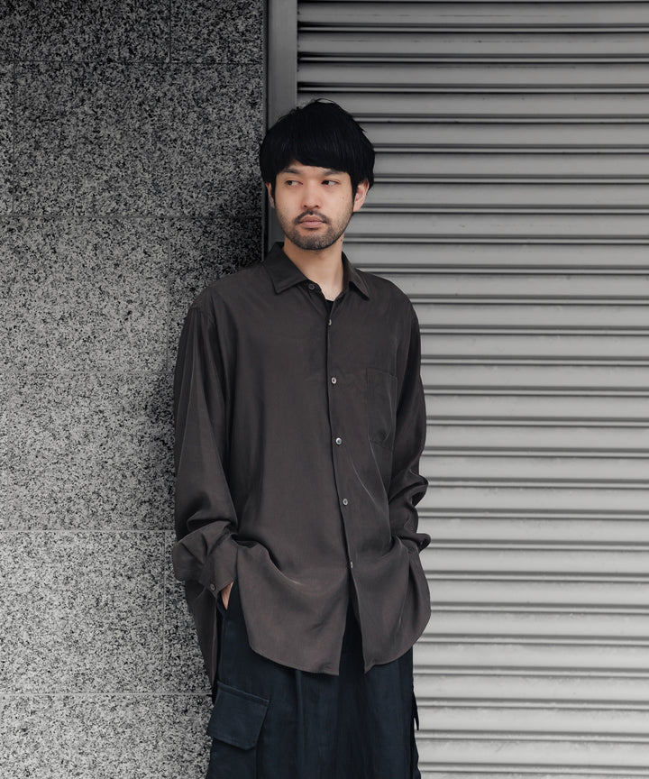 ssstein(シュタイン)のCUPRO TWILL OVERSIZED LS SHIRT - DARK BROWNの公式通販サイトsession福岡セレクトショップ