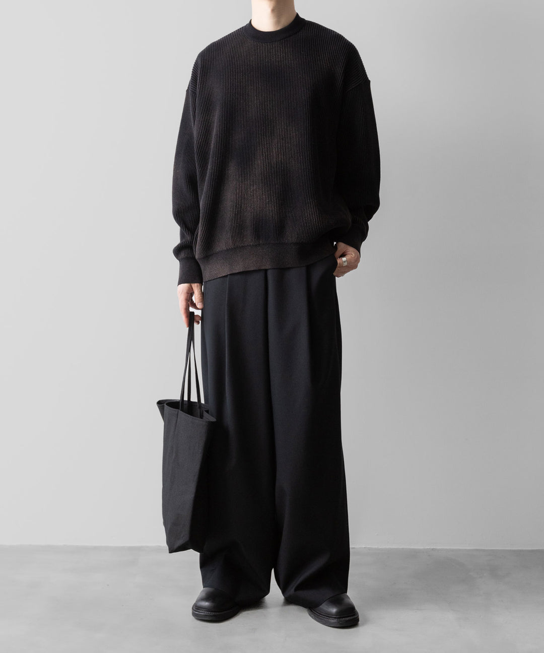 ssstein(シュタイン)のDISCOLORATION RIB KNIT LS - BLACKの公式通販サイトsession福岡セレクトショップ