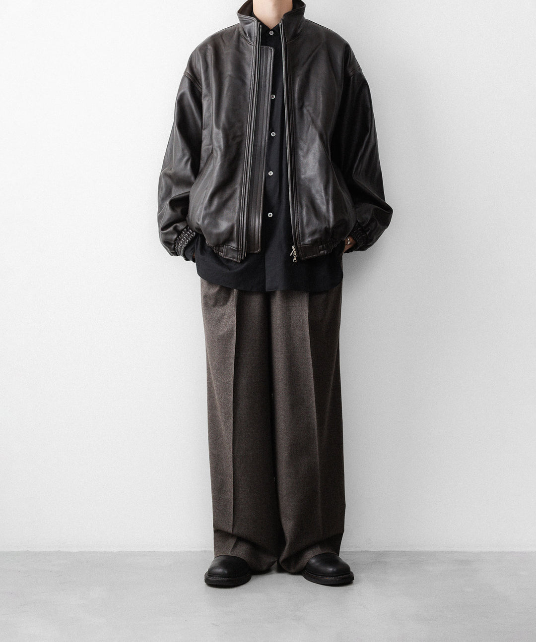 ssstein(シュタイン)のSHEEP LEATHER STAND COLLAR JACKET - VINTAGE BLACKの公式通販サイトsession福岡セレクトショップ