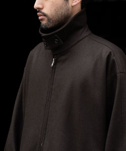 ssstein / シュタイン】MELTON OVERSIZED ZIP JACKET - GREY BROWN