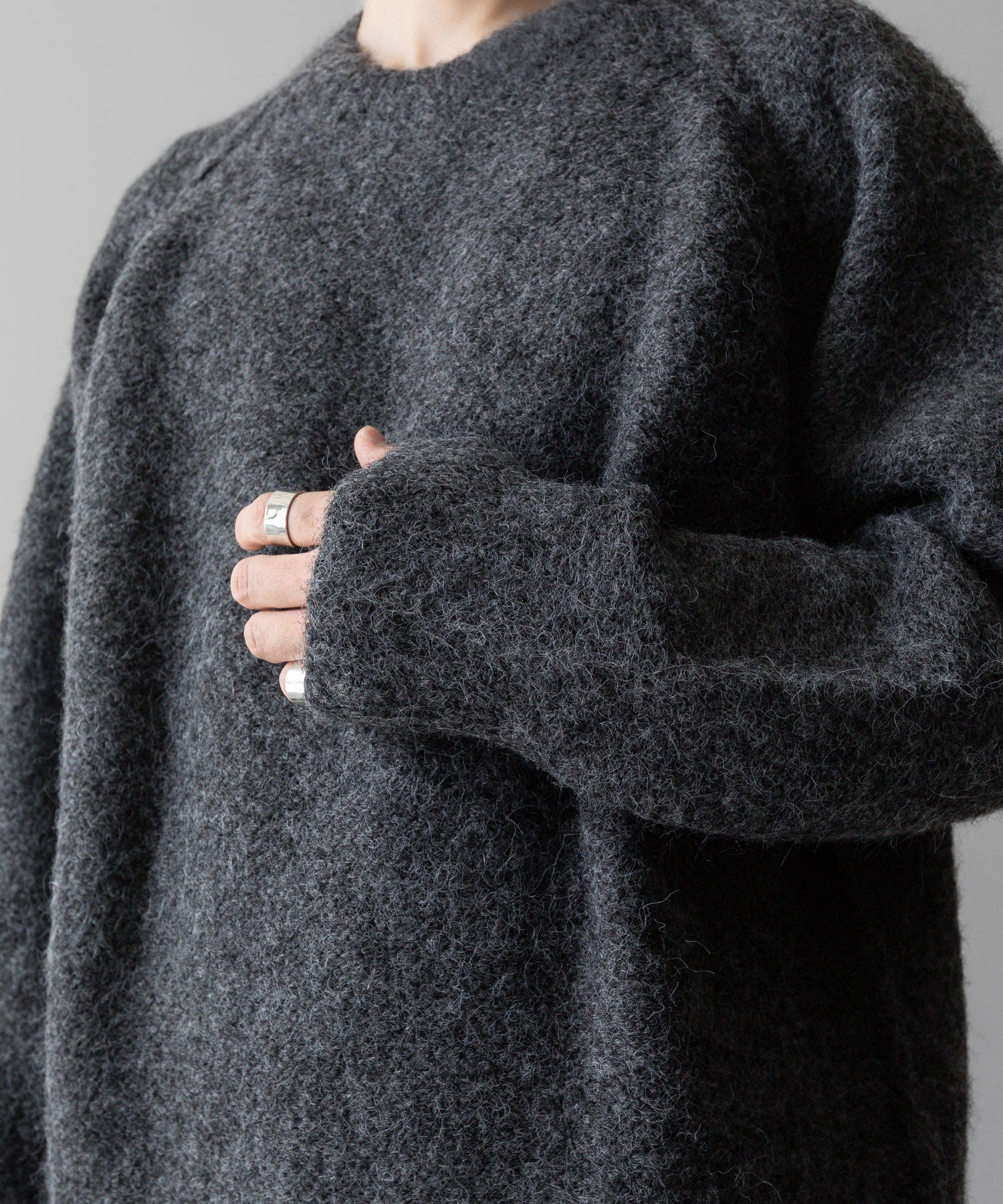 VEIN ヴェインのSHAGGY KNIT CREWNECK PULLOVER - X.GRAYの公式通販サイトsession福岡セレクトショップ