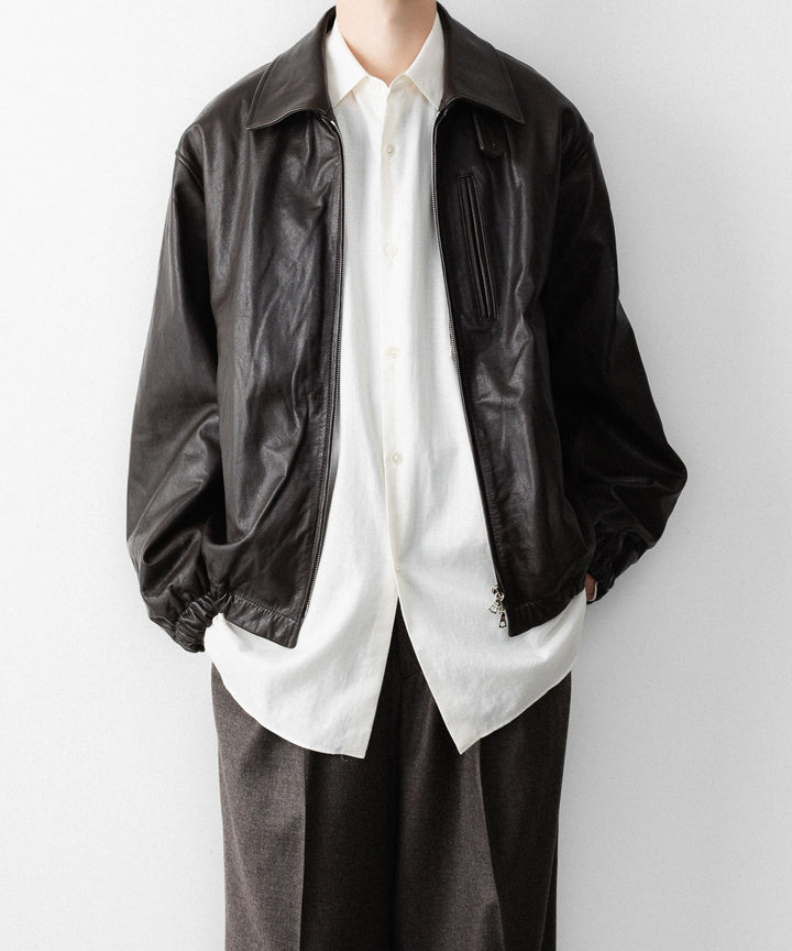 【ssstein】CALF ZIP SHORT JACKET - DARK BROWN