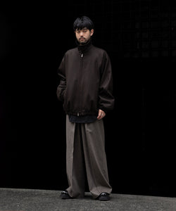 ssstein / シュタイン】MELTON OVERSIZED ZIP JACKET - GREY BROWN