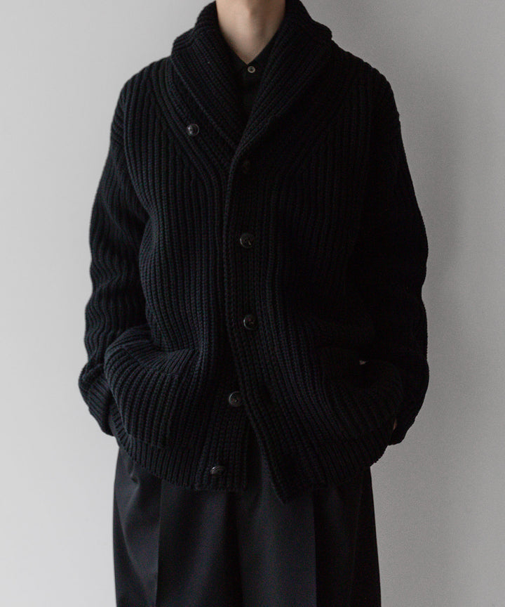 【INTÉRIM】インテリムのHYPER BIG 30s 3GG HEAVY SHAWL COLLAR CARDIGAN - BLACK 公式通販サイトsession福岡セレクトショップ
