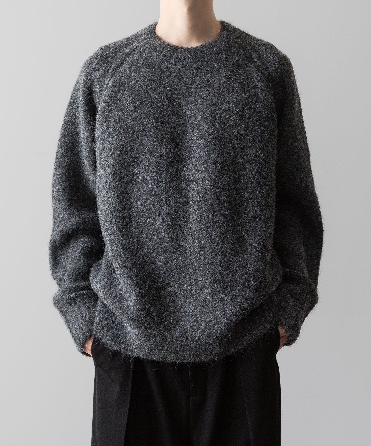 VEIN ヴェインのSHAGGY KNIT CREWNECK PULLOVER - X.GRAYの公式通販サイトsession福岡セレクトショップ