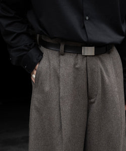 ssstein / シュタイン】WOOL DOESKIN EXTRA WIDE TROUSERS - TAUPE