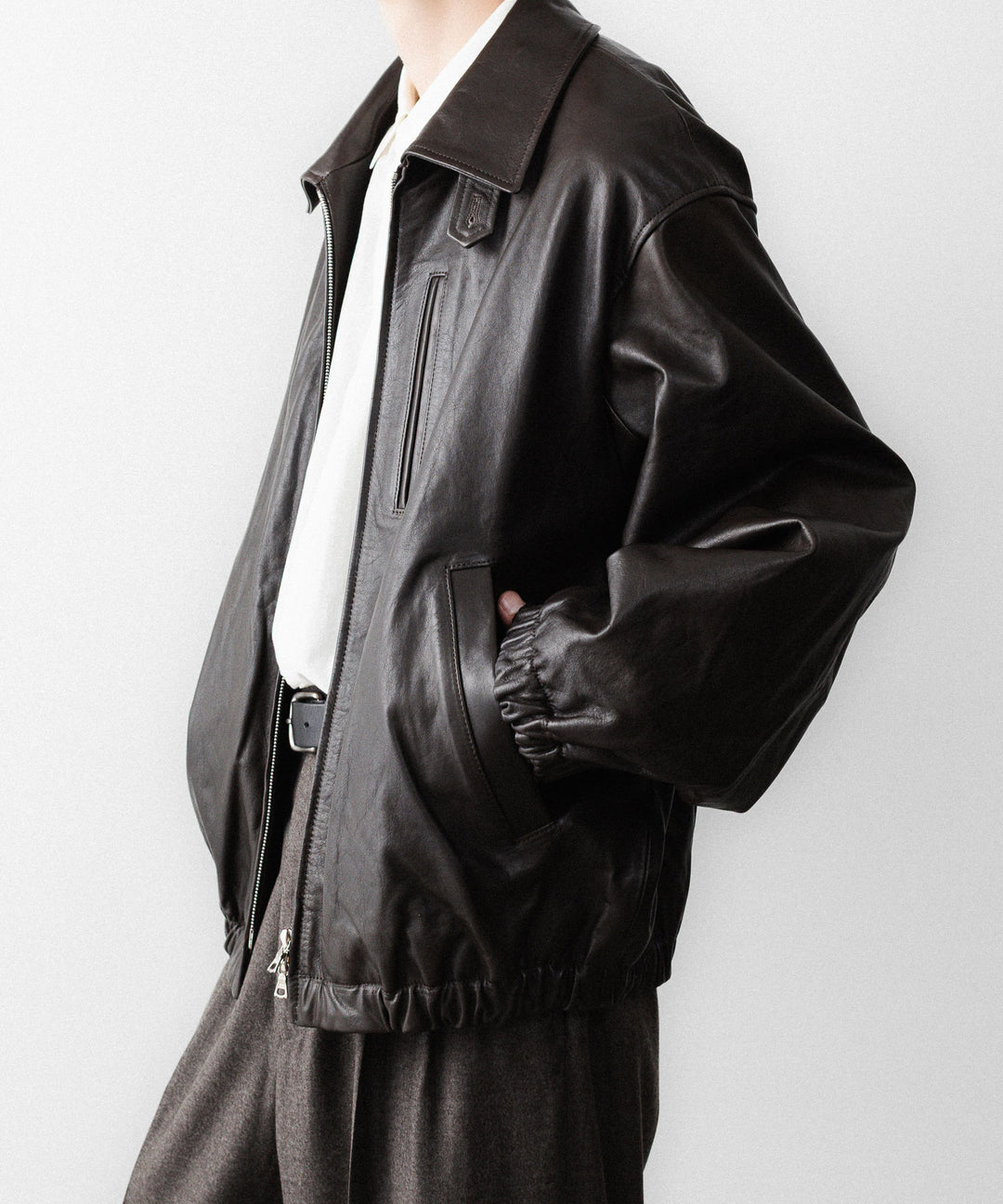 ssstein(シュタイン)のCALF ZIP SHORT JACKET - DARK BROWNの公式通販サイトsession福岡セレクトショップ