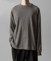 【INTÉRIM】COTTON HEMP BORDER LONG TEE - BLACK