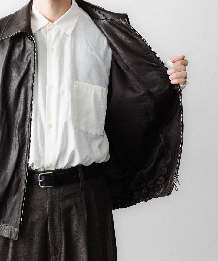 ssstein(シュタイン)のCALF ZIP SHORT JACKET - DARK BROWNの公式通販サイトsession福岡セレクトショップ