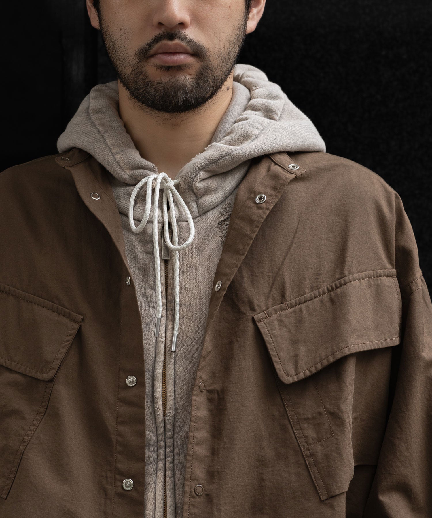 NEITHERS ネイダースのROASTER BAND COLLAR SHIRT JACKET - BROWNの公式通販サイトsession福岡セレクトショップ