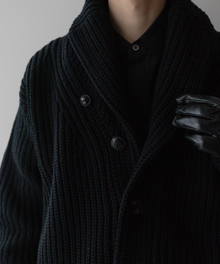 【INTÉRIM】インテリムのHYPER BIG 30s 3GG HEAVY SHAWL COLLAR CARDIGAN - BLACK 公式通販サイトsession福岡セレクトショップ