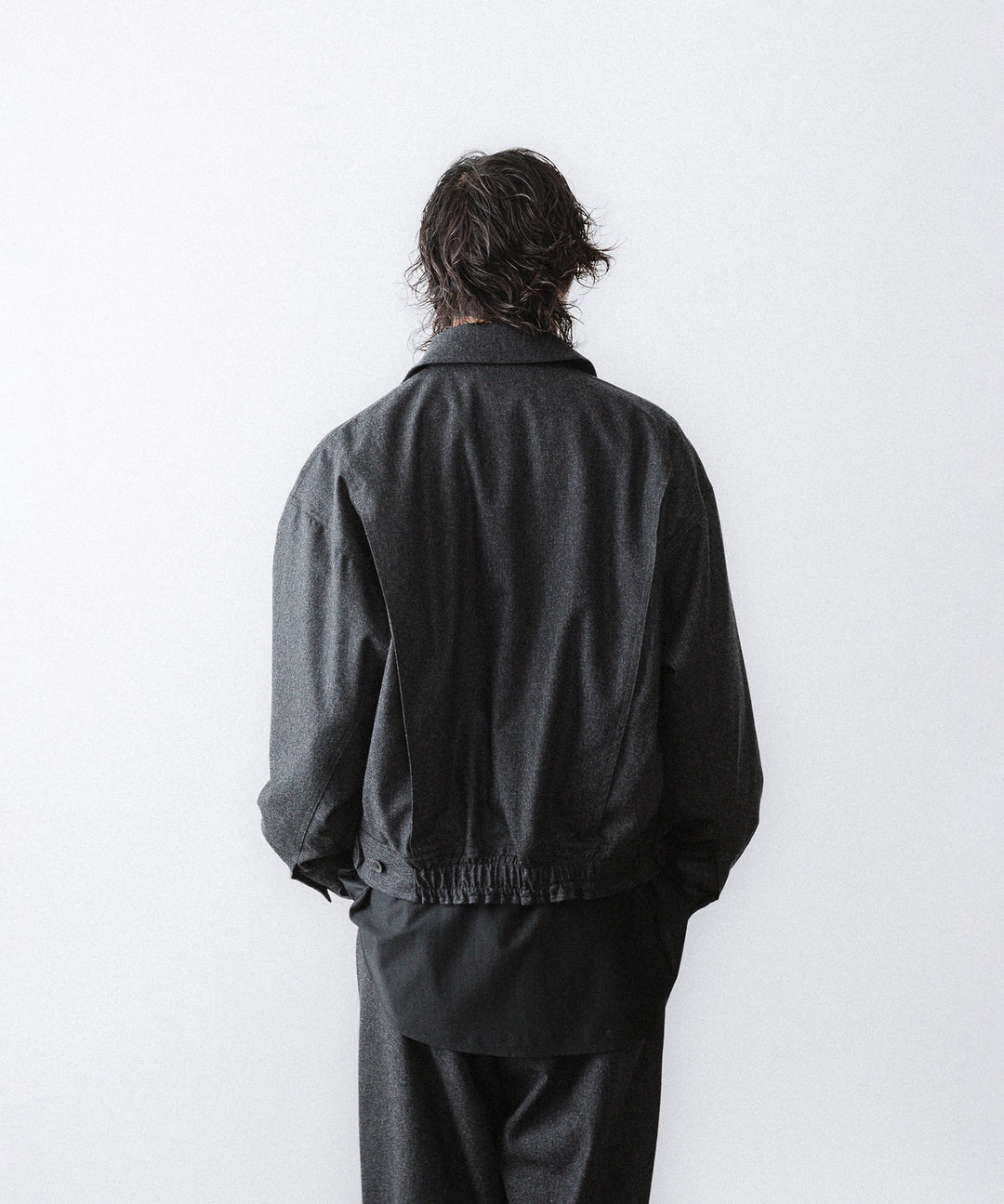 【ANTHEM A】WOOL CASHMERE POPLIN MELTON POCKET BLOUSON - CHARCOAL